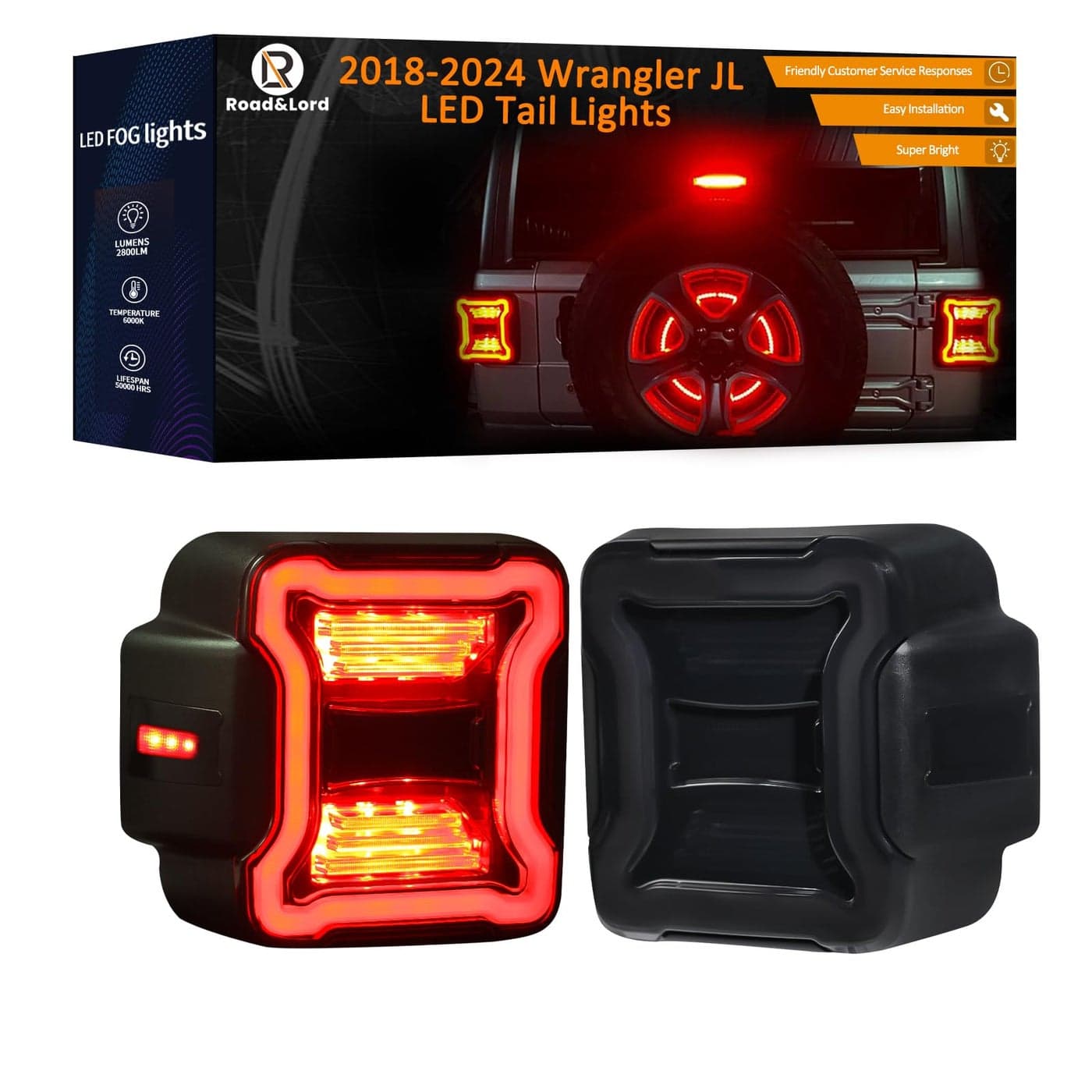 Wrangler JL Tail light Wrangler JL Tail Light Compatible with Jeep Wrangler JL 20182024 Brake Light Reverse Light Turn Signal Lamp Daytime Running Lamps DRL Side Marker Light Assembly