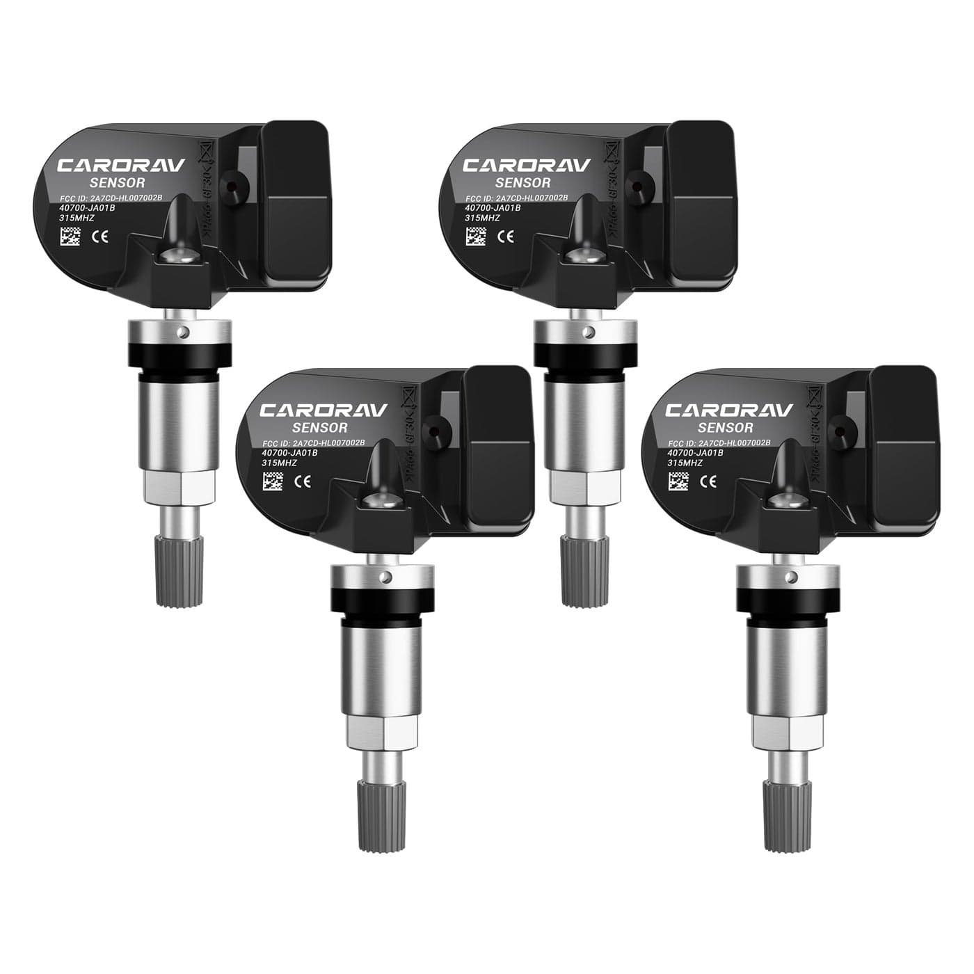 CARORAV 4Pack Tire Pressure Monitoring System Sensor TPMS Compatible for Nissan 350z Altima Versa Infiniti 315MHz TPMS Sensor Replaces 40700JA01B 407001AA0B 40700JA01C