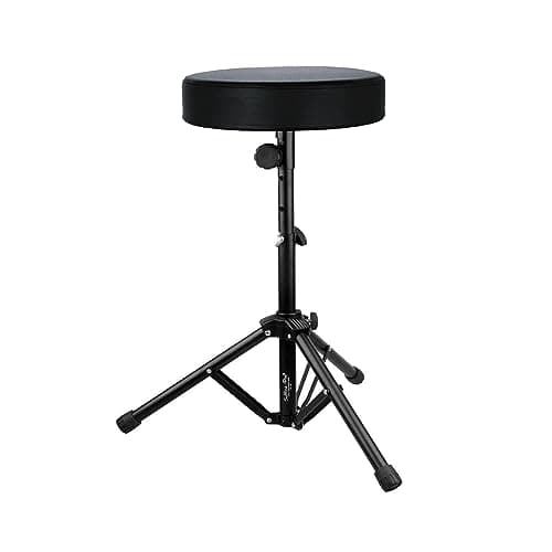 Softline Pro SP36 Drum Throne, 3 Steps Height Universal Drum Stool, Round Padded Drum Seat Stool, Adjustable Knob, Durable Double Stents Tripod