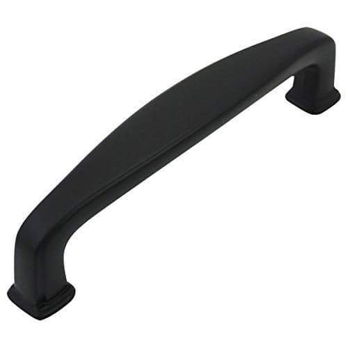 Cosmas 10 Pack 4390FB Flat Black Cabinet Pulls – 3-1/2" (89mm) Hole Centers, Modern Hardware Handles for Kitchen, Drawer, Bathroom, Easy Install, Screws Included