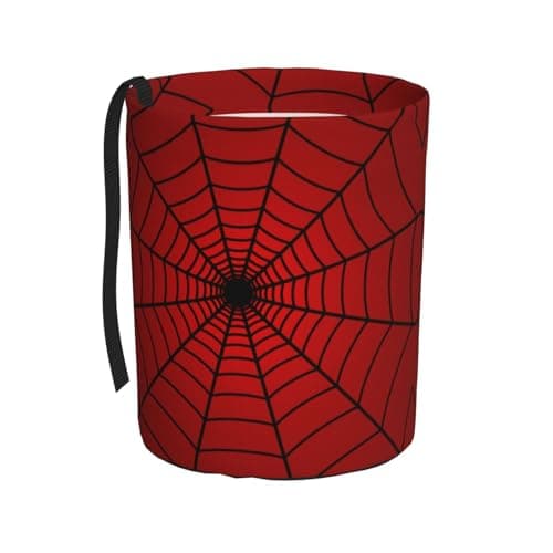 YANGDADA Red Spider Web Car Trash Can Small Portable Car Garbage Bag for Back Front Seat RVs Camping Accessories
