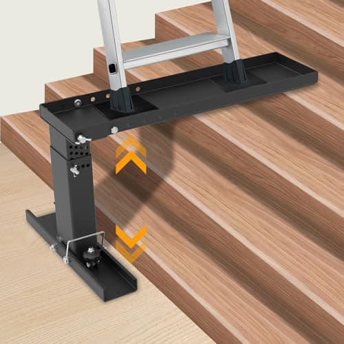 Upgrade Ladder Leveler for Stairs, Heavy-Duty Ladder Leveler for Extension Ladders High Strength, Step Ladder 9.1"-15.4", Adjustable Height and Foldable Ladder Stabilizer for Stairs with Non-Slip Feet