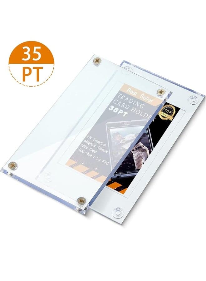 Acrylic Card Holder Screw Trading Card Protector 35 PT Clear Card Protectors for Baseball Football Sports Card Game Card Storage and Display (15 Pieces)