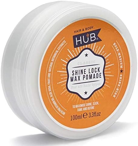 HUB Classic Shine Lock Wax Pomade Styling Product 100 g 100 ml x 1 Medium Hold and High Shine Natural Finish