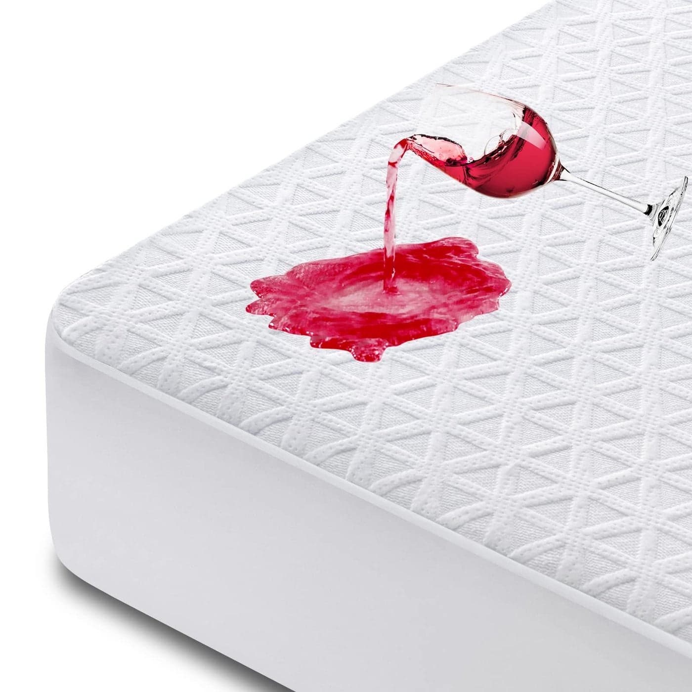 Premium Waterproof Mattress Protector Full Size Breathable Bed Cover 3D Air Fabric Cooling Mattress Pad Cover Smooth Soft Noiseless Washable 821 Deep Pocket White