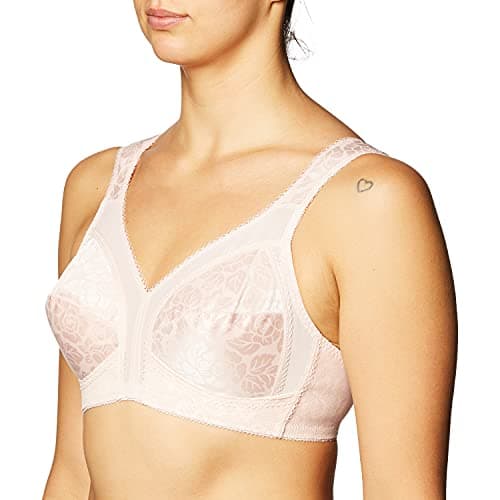 PLAYTEX Womens 18 Hour Comfort-strap Wireless Bra, Full-coverage With 4-way Trusupport, Single & 2-pack Bra, Pretty Blush, 44DDD US