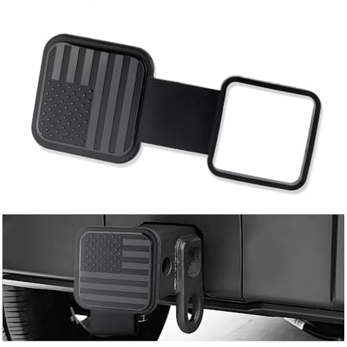 carleef Trailer Hitch Covers Unique US Flag Tow Hitch Covers 2 Inch with Square Mouth for Car Decorations ProtectionsRubber Hitch Receiver Cover Fits Car Truck Accessories US FlagBlack