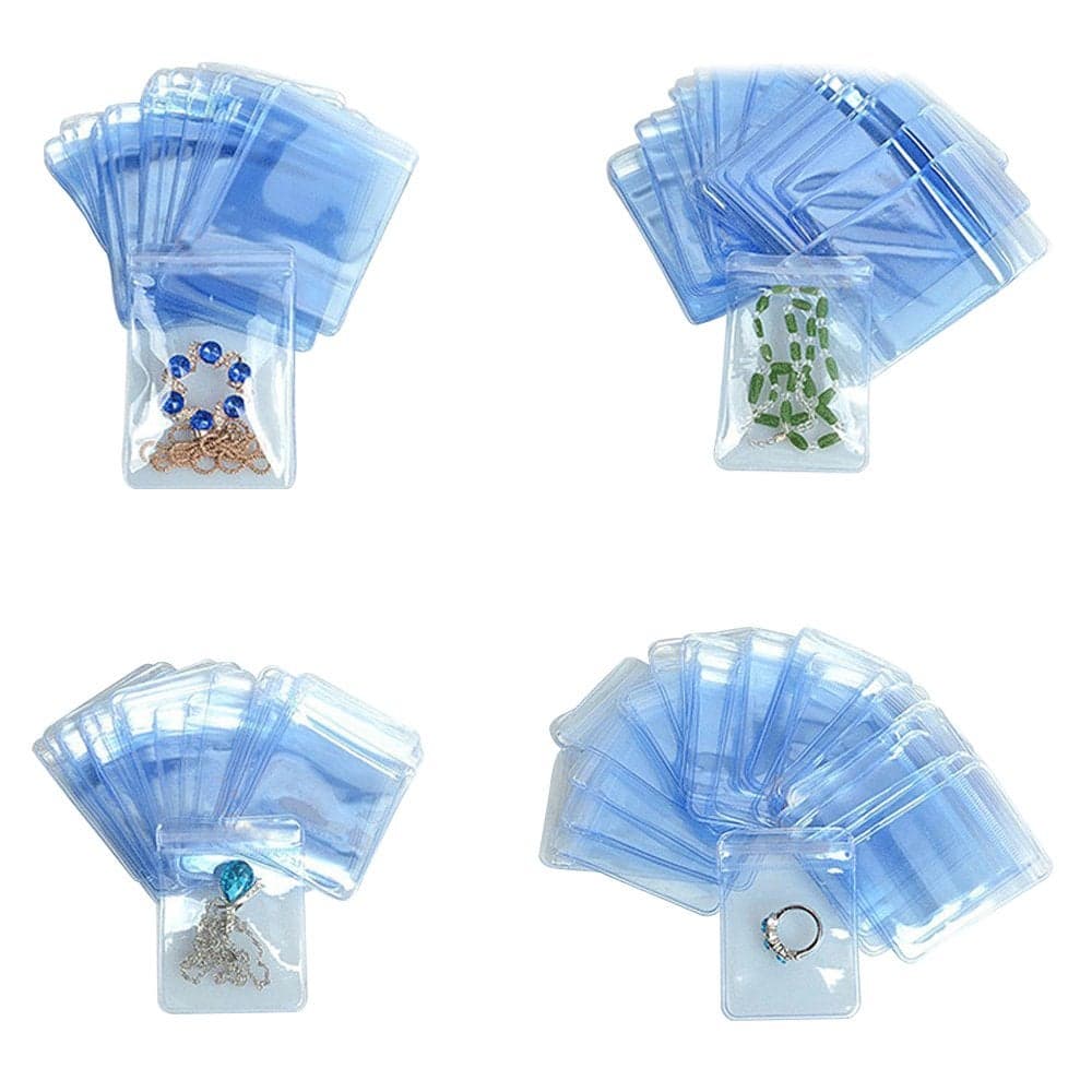 MITOB Self Seal Plastic Bags Zipper Lock Clear PVC Jewelry Packing Storage Bag for Zip Antioxidation Lock Poly Pouch 100 7x11cm 27x43 inch