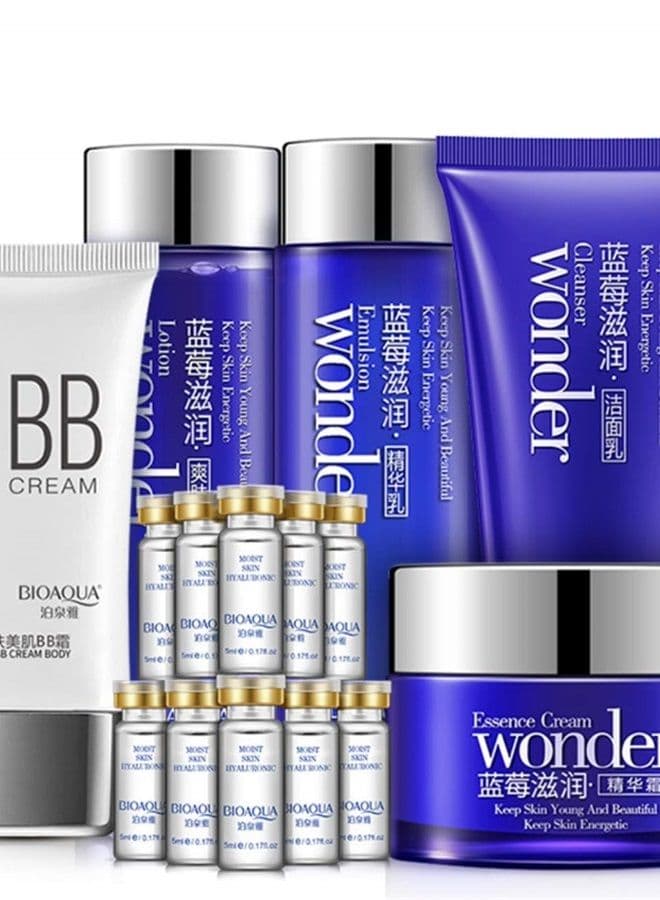 Blueberry Wonder Skin Care Gift Box Cleanser Lotion Toner Essence Emulsion Serum BB Cream 6PCS SET 100g +120ml +120ml + 50g +40g +10x5ml