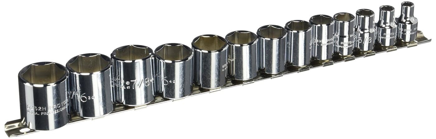 Stanley Proto J52126 13 Piece 6 Point 38 Drive Socket Set