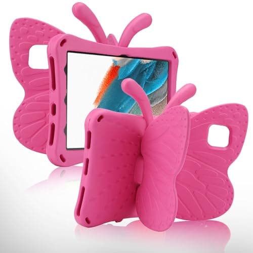 Simicoo T-Mobile REVVL Tab 2 5G Tablet 10.1 inch 2025 Cute Butterfly Case with Stand for Kids Girl Light Weight EVA Rugged Shockproof Full Cover Kids Friendly Kid Pro Tablet Cover for REVVL Tab2 Rose