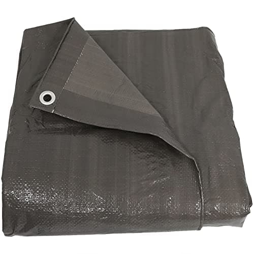 Sunnydaze 12 x 16 Foot Plastic Reversible HeavyDuty Multipurpose Tarp Laminated on Both Sides Dark Gray