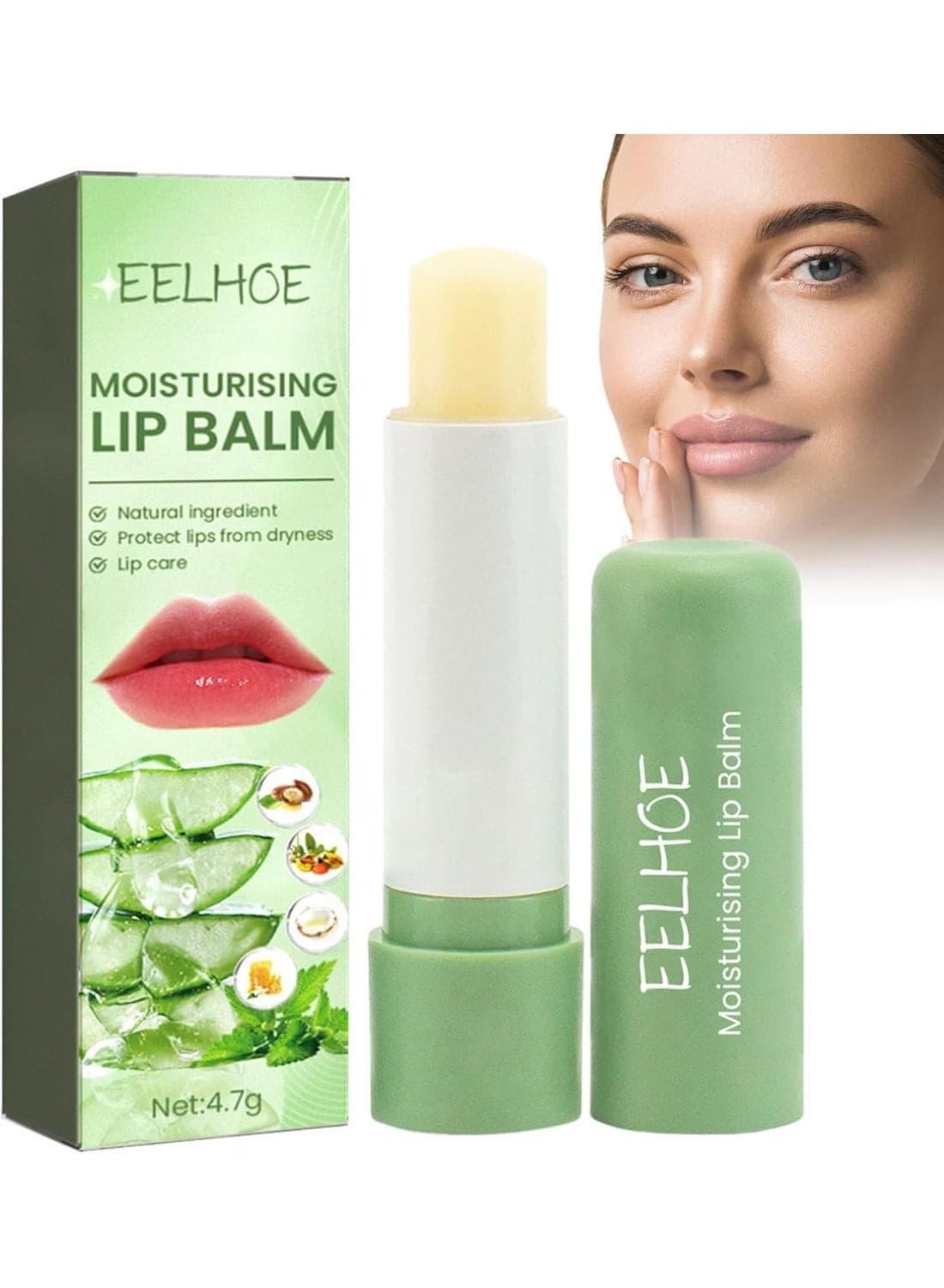 EELHOE Herbal Lip Balm Moisturiser for Chapped Lips, Lightweight Hydrating Formula with Aloe Vera, Long-Lasting Protection, Ideal for Winter Care and Daily Lip Maintenance