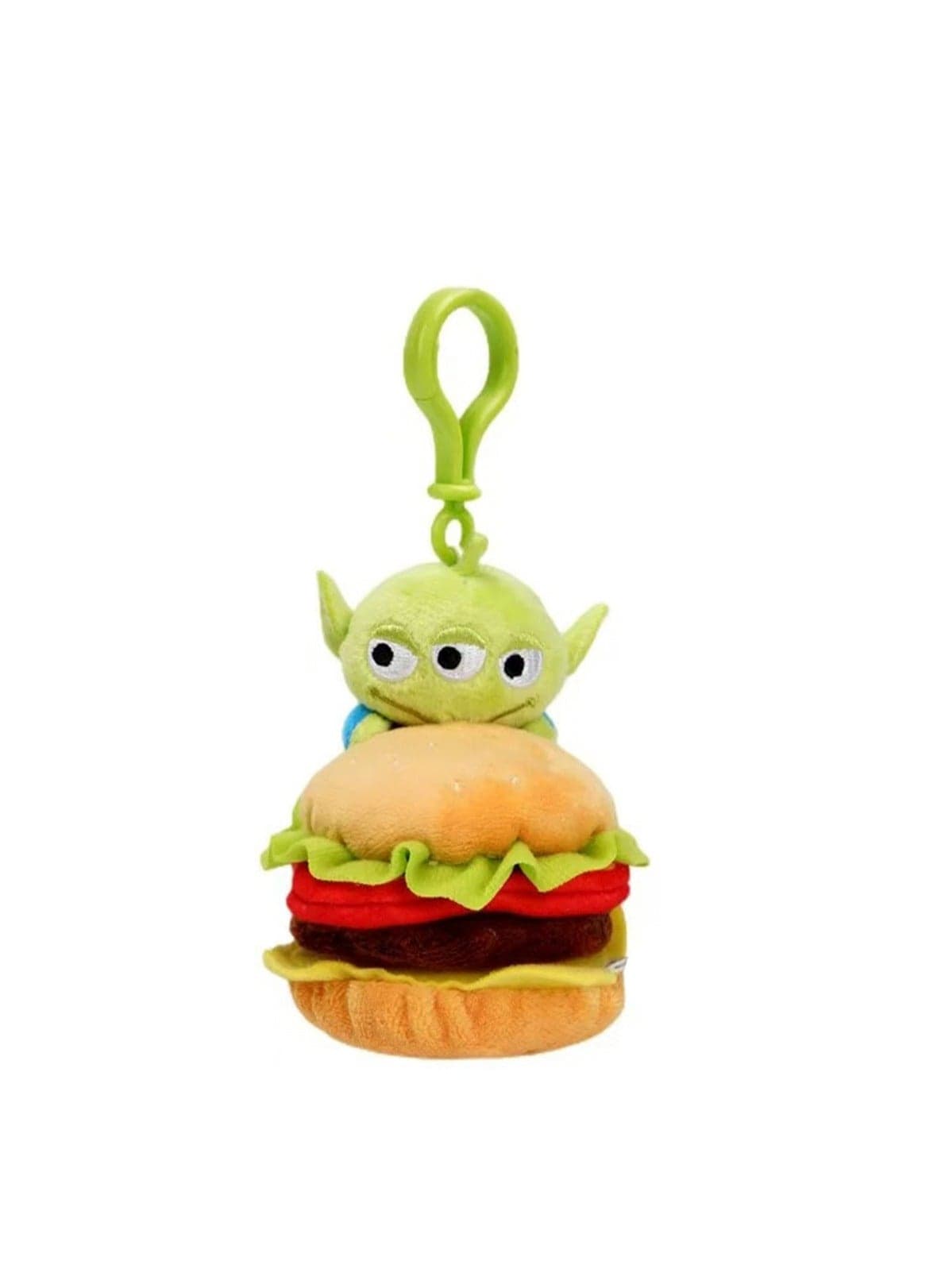 Cartoon Cute Three-Eyed Boy Pendant Plush Doll Big-Eyed Three-Eyed Monster Schoolbag Pendant Keychain (Hamburger Hug Pendant)