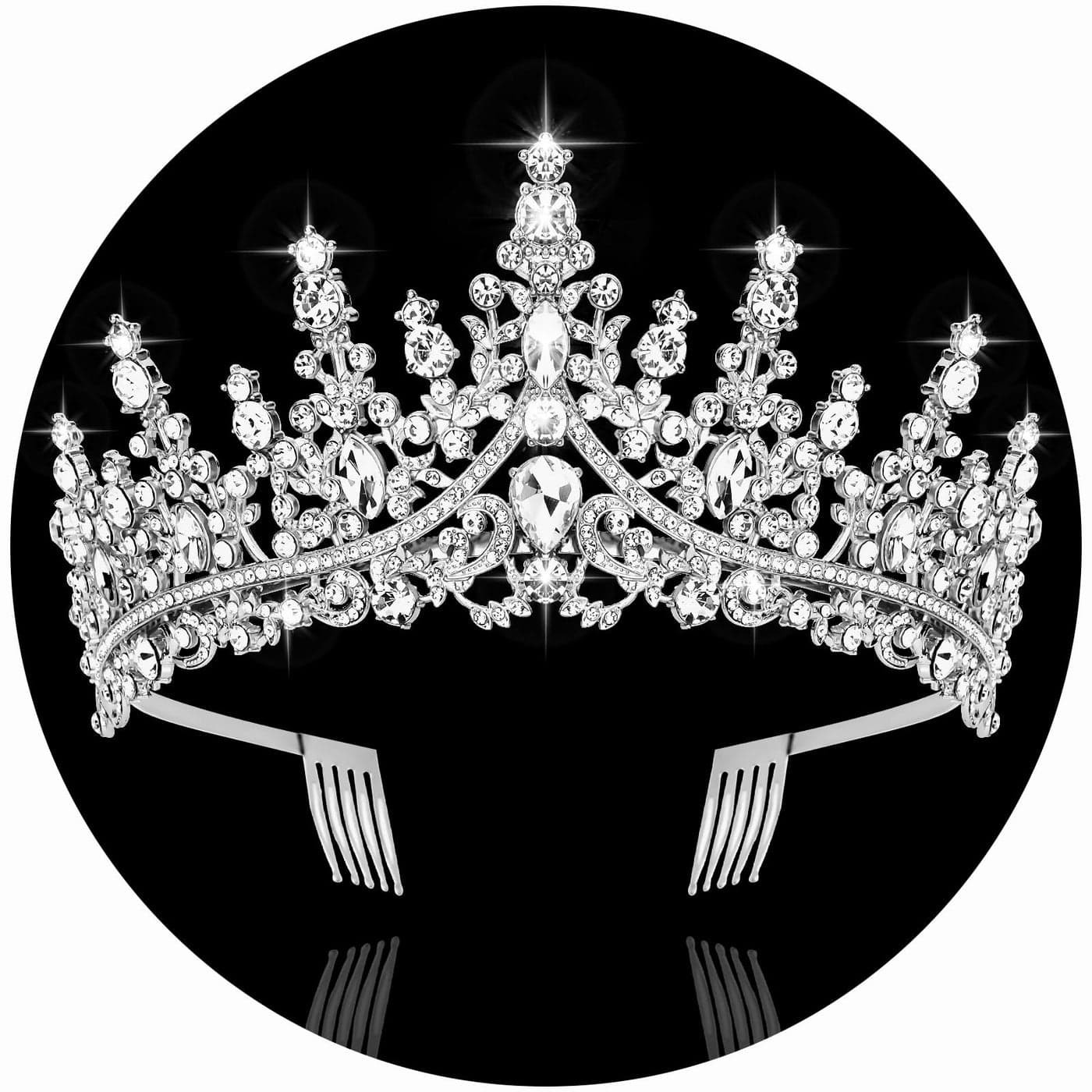 CURASA Silver Tiara and Crowns for Women Crystal Queen Crown Wedding Tiaras for Bride Princess Crown for Little Girls Headpiece for Bridal Birthday Party Prom Halloween Pageant