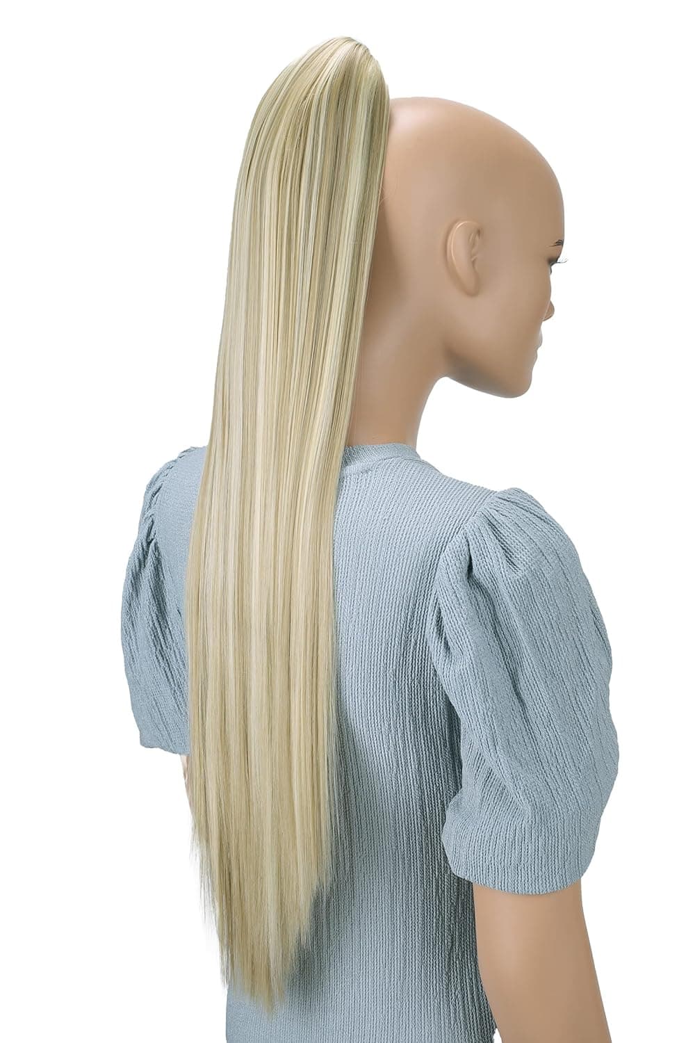 CAISHA 28" Extra Long Straight Ponytail Hairpiece Heat-resistant Synthetic Fibres Lightblond Mix H164