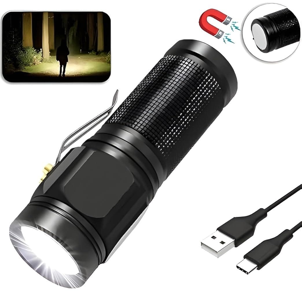 Cloudzy Torch Light Lantern High Power Long Distance Rechargeable Flashlight Handheld Spotlight for Camping Hiking Waterproof Emergency Outdoor Lights Bright Adjustable Focus Style 2 Pack of 1