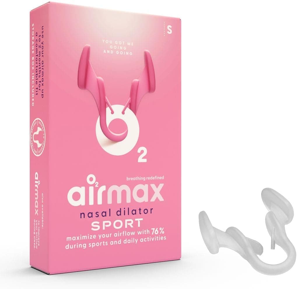 AIRMAX Nasal dilators Sport - 76% More Airflow - Breathing aid and Sinus Relief - Fitness, Running, Cycling, Gym Equipment - Designed for Athletes - One Pack Small Transparent