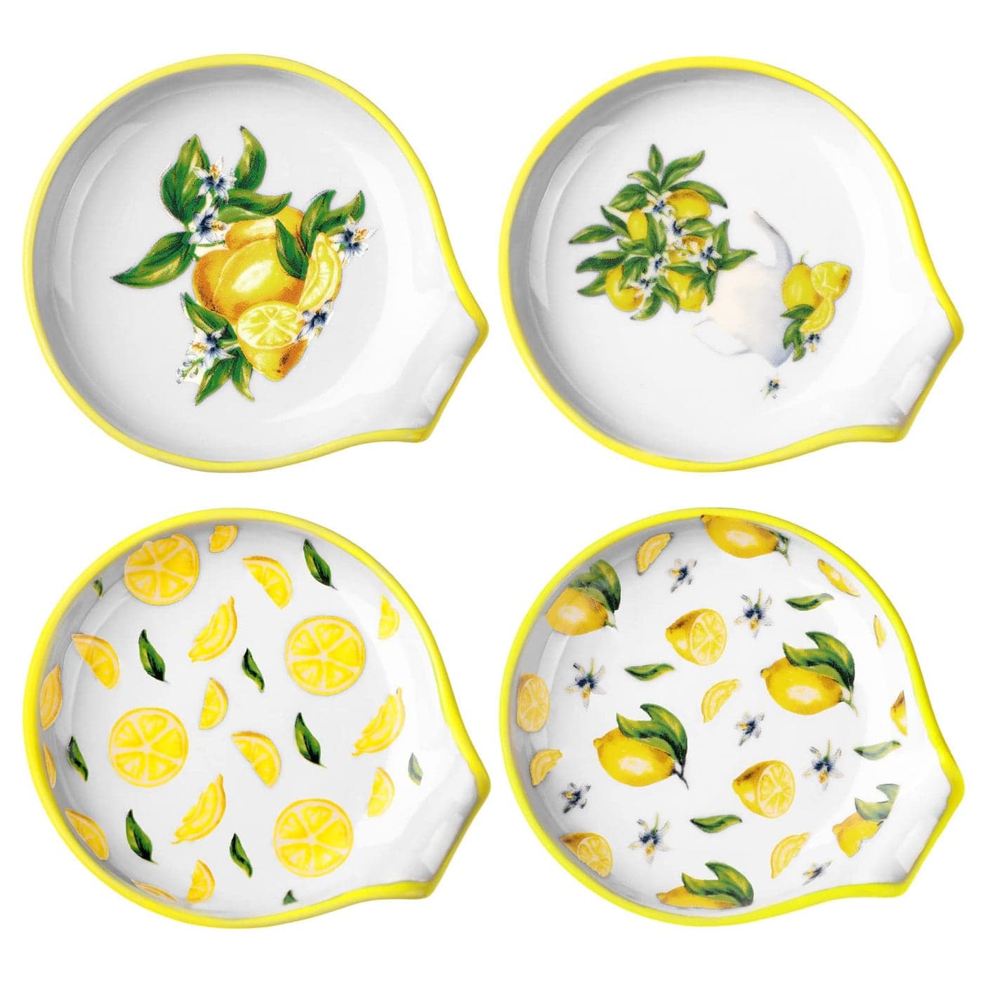 WILLBOND 4 Pcs Ceramic Spoon Rest Lemon for Stove Top Kitchen Decor Cute Tea Farmhouse Housewarming Gifts Cooking Utensil Holder Counter Decoration Lemon approx 39 x 34 07 inches