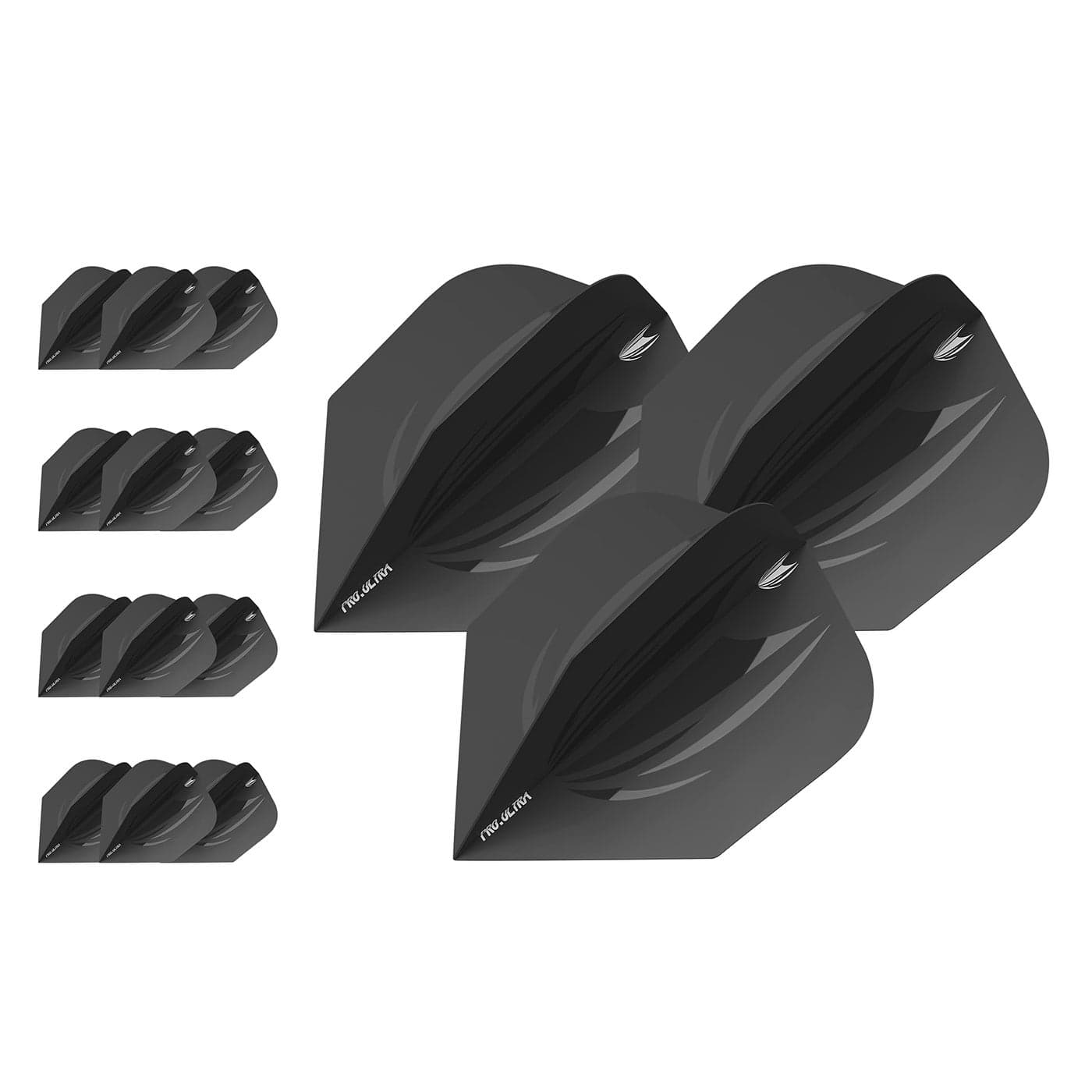 Target Darts 5 x Sets of ID Pro. Ultra Black No.6 Dart Flights - 15 in Total