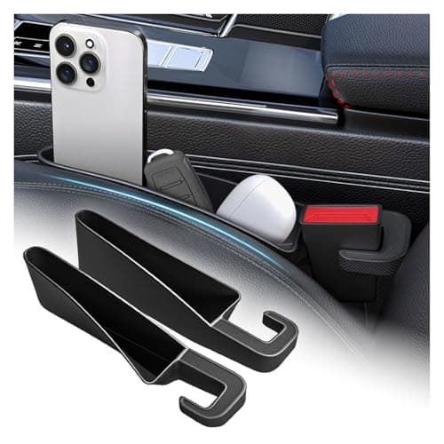 VKQTS 2PCS Short Car Seat Gap Filler Organizer with Seats Belt HolesAntidropout Seat Gap Filler Fills Console GapsUniversal Car Seats Gaps Plug with Storage Slot for Cars Storage