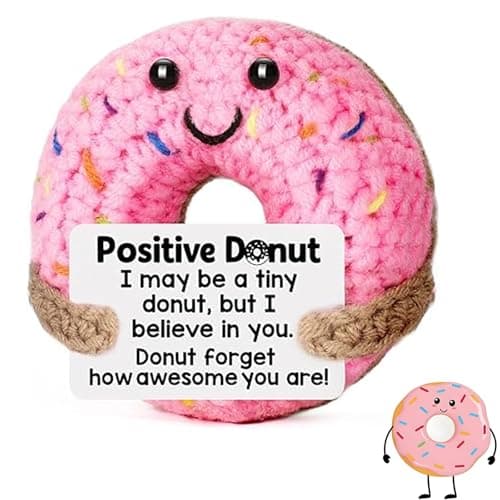 BCNJEPIN Crochet Toys, Handmade Crochet Doll, 7.5cm*7.5cm Cute Toys for Babies, Girls, Home and Office Decor, Study Table Decor, Emotional Support Gifts, Cute Pink Donut Design