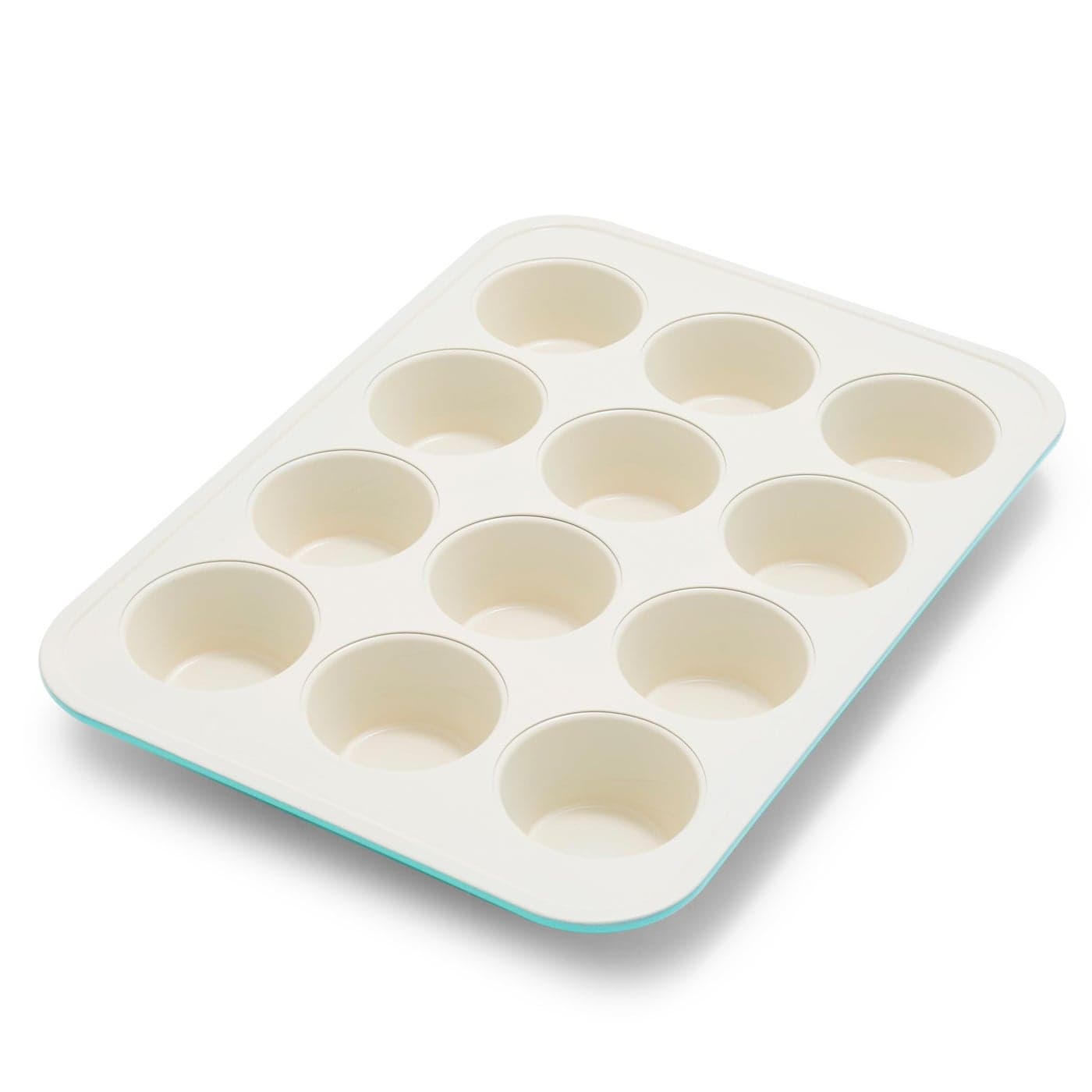GreenPan Bakewell 12Cup Muffin Pan Healthy Ceramic Nonstick Bakeware PFASFree Cupcake Sheet Durable Baking Tray Versatile Kitchen Essentials Easy Clean Muffin MoldVibrant Baking Pan Turquoise