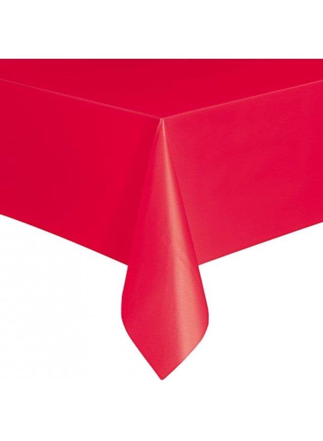 Stunning Ruby Red Rectangular Plastic Table Cover - 54" x 108", 1 Count - Premium Quality Tablecloth, Eye-Catching & Vibrant Design - Ideal For Parties & Events