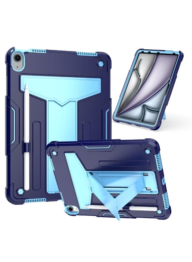 Compatible with iPad Air 11 inch (M3 2025 7th/M2 2024 6th), Heavy Duty Protective Case, Shockproof Rugged Hybrid Protective Case with Stand