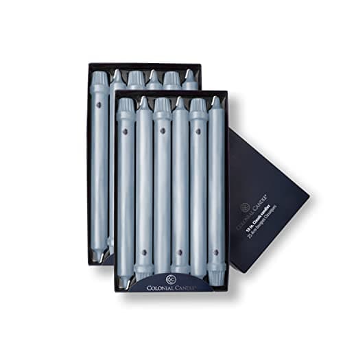 Colonial Candle Unscented Taper Candle, Classic Collection, Wedgewood, 10 in, Pack of 12 - Up to 8 Hours Burn