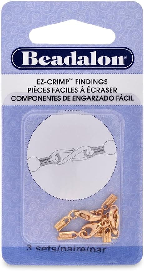 Beadalon EZCrimp Lobster Nickel Free Gold Plated 3Set