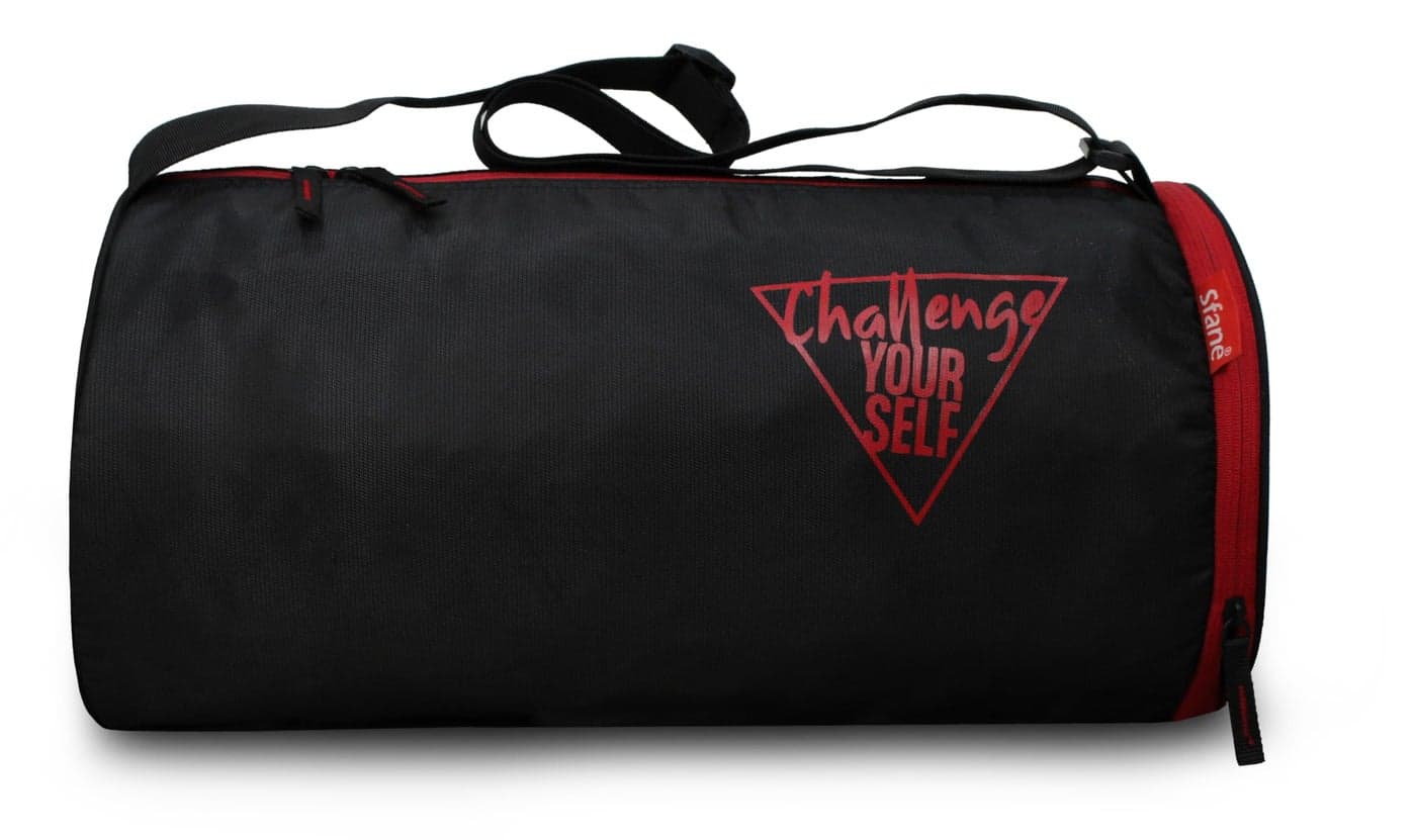 Sfane Gym Bags for Men with Separate Shoe Compartment Sports Gym Bags for Women Unisex Duffle Bags for Gym for Carry & Travel Adjustable Duffel Bags Sports Bag - Black & Red