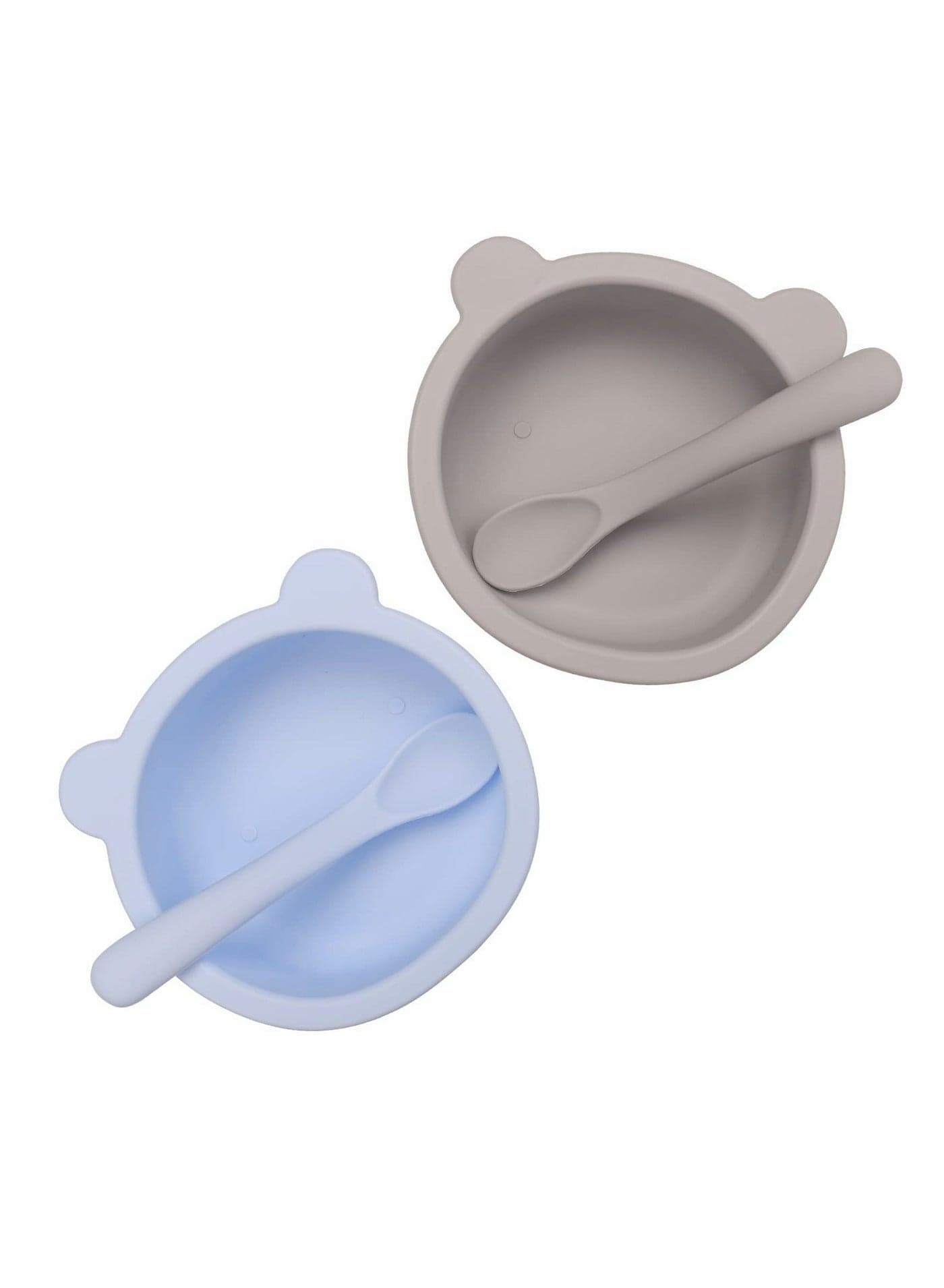 Silicone Suction Baby Bowl with Lid 100% Food Grade Infant Babies and Toddler Self Feeding 2 Pack