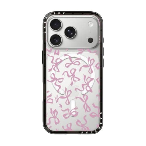 CASETiFY Compact iPhone 17 Pro Case Slim and SleekCompatible with Magsafe 4 ft 2X Military Grade Drop Protection Bows Clear Black