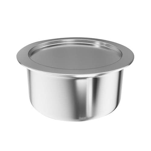 Lifelong Triply Tope with Lid for Cooking - Stainless Steel 20 cm Tope with Lid - 1 Litre Induction Bottom & Gas Stove Cookware (Silver, LLTPT23)
