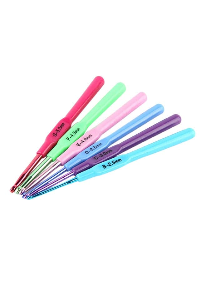 Set of Six Multicolor Crochet Hooks Needle 14 Centimeters