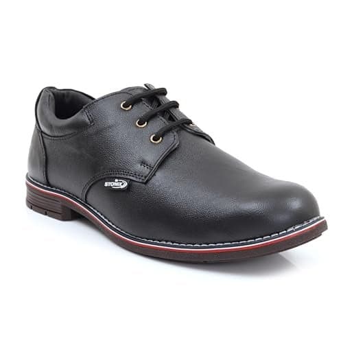 STONIX™ Steel Toe Safety Shoes |Leather Shoes |Formal Look |Safety Shoe for Men - Heavy Duty Work Safety Shoes with Slip Resistant Outsole (Black10)