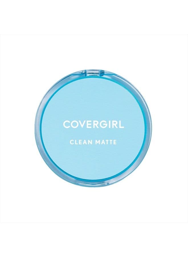 Clean Matte Pressed Powder, Oil Control Powder, 1 container, .35 Fl Oz, Face Powder, Oil Free Loose Powder, Matte Finish, Lightweight, Shine Free Formula, Leaves Skin Smooth and Clean
