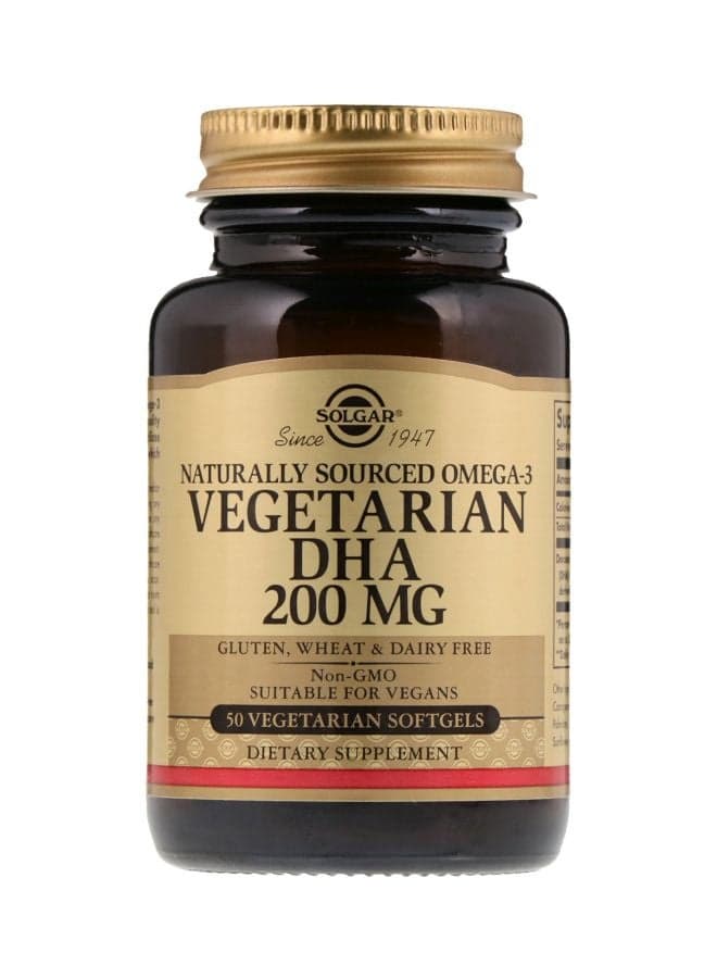 Naturally Sourced Omega-3 Dietary Supplement 200 mg - 50 Vegetarian Softgels