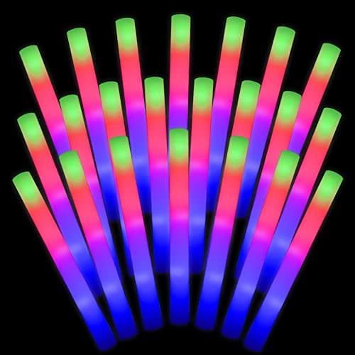 LifBetter 30 Pcs Foam Glow Sticks BulkLed Glow Sticks with 3 Modes Colorful FlashingLong Life Battery Glow In The Dark Party Supplies for WeddingsPartiesFestivalsSporting Events