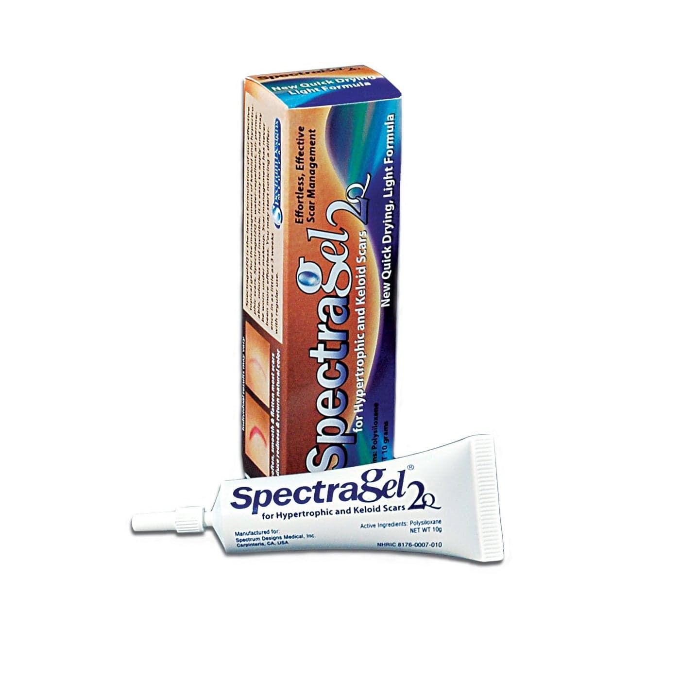 SpectraGel 2Q Silicone Scar Gel - Lighter Formula Intended for Facial Scars - Effective in Reducing the Appearance of Scars - 10 Gram Tube