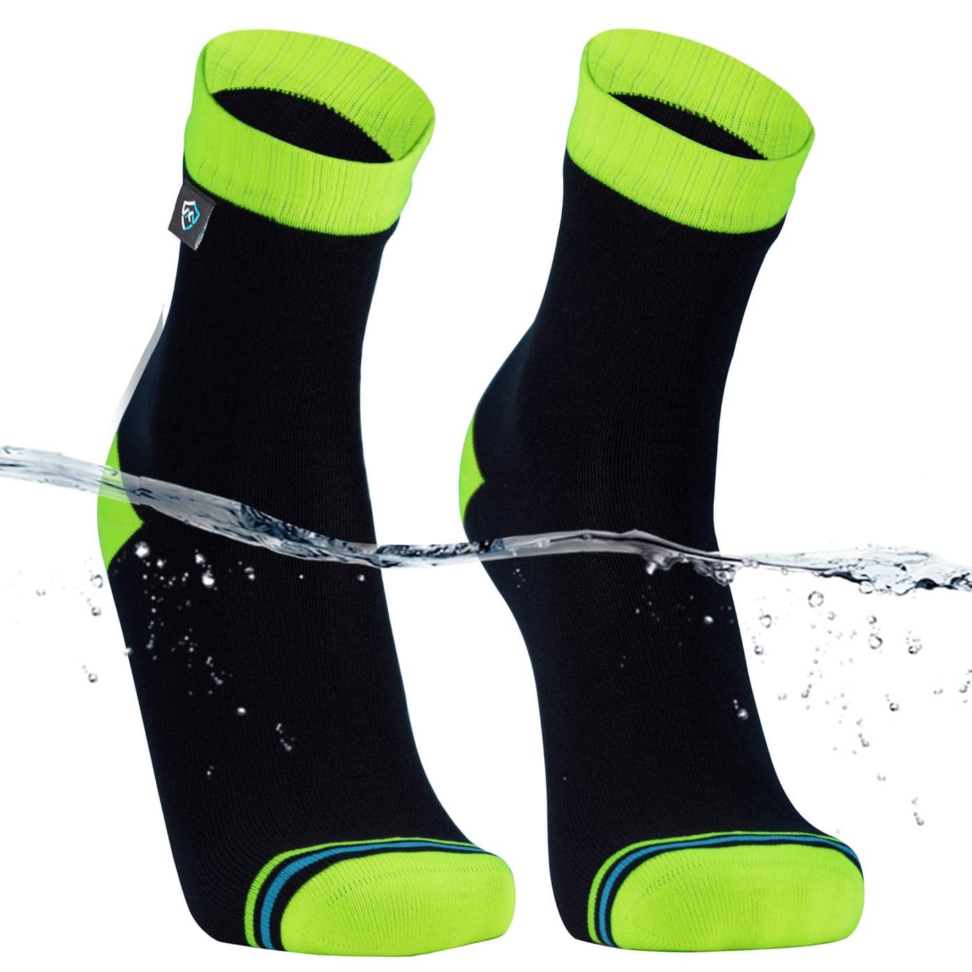 DexShell Waterproof Socks for Men & Women, Hiking Walking Outdoor Activities in Cold Wet Weather, Breathable Membrane PFOA-free Laminated Combed Cotton Inners by Patented Craft, Unisex LG, HVY Black