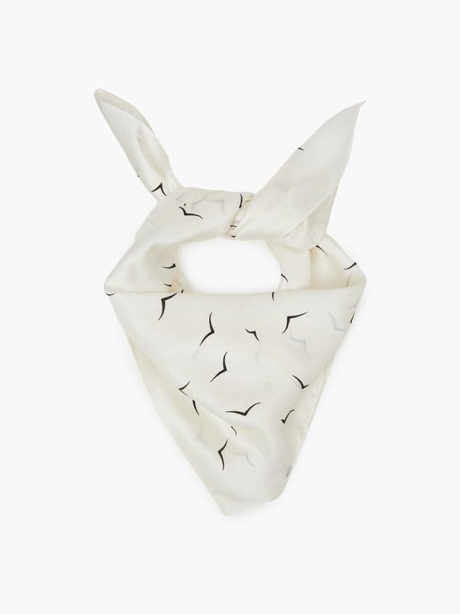 Styli White Ditsy Print Scarf