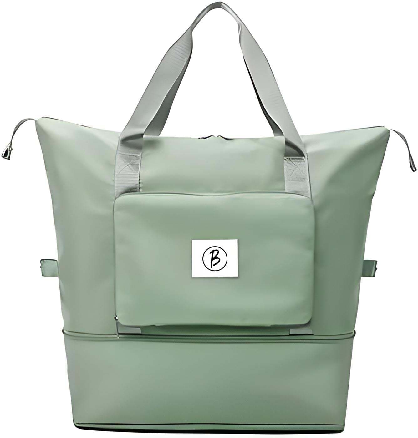 Btag Waterproof Foldable Travel Bag for Women | 41 Liters Capacity | Shoulder Bags | Hand Bag for Ladies Personal Items Expandable Travel Bag, Carry Weekender Luggage for Travelling (Green)