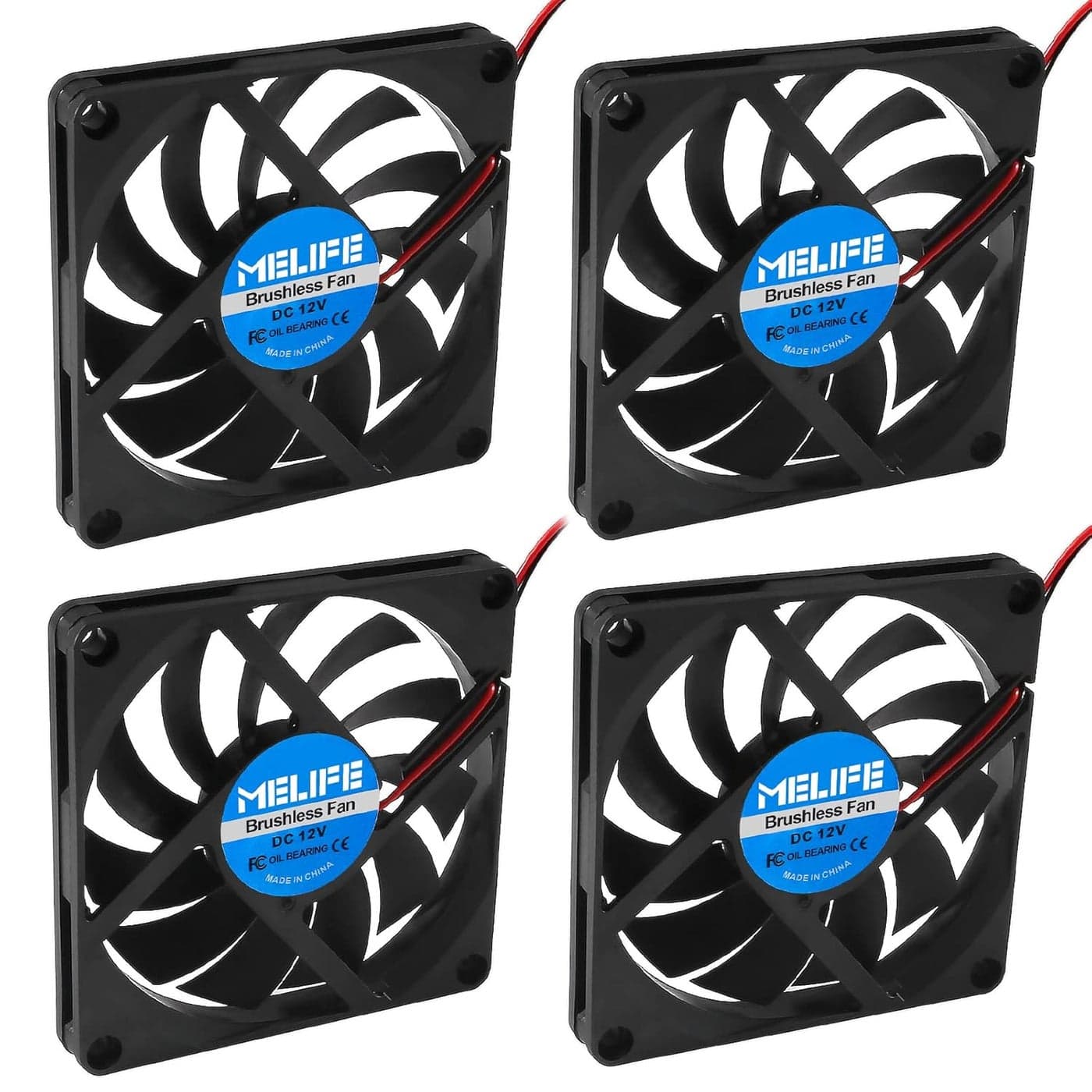 4 Pcs DC Exhaust Cooler Fan 12V 8010 Fan MELIFE 80x80x10 Brushless Cooling Fan 80MM for Makerbot for 3D Printer PC CPU Computer