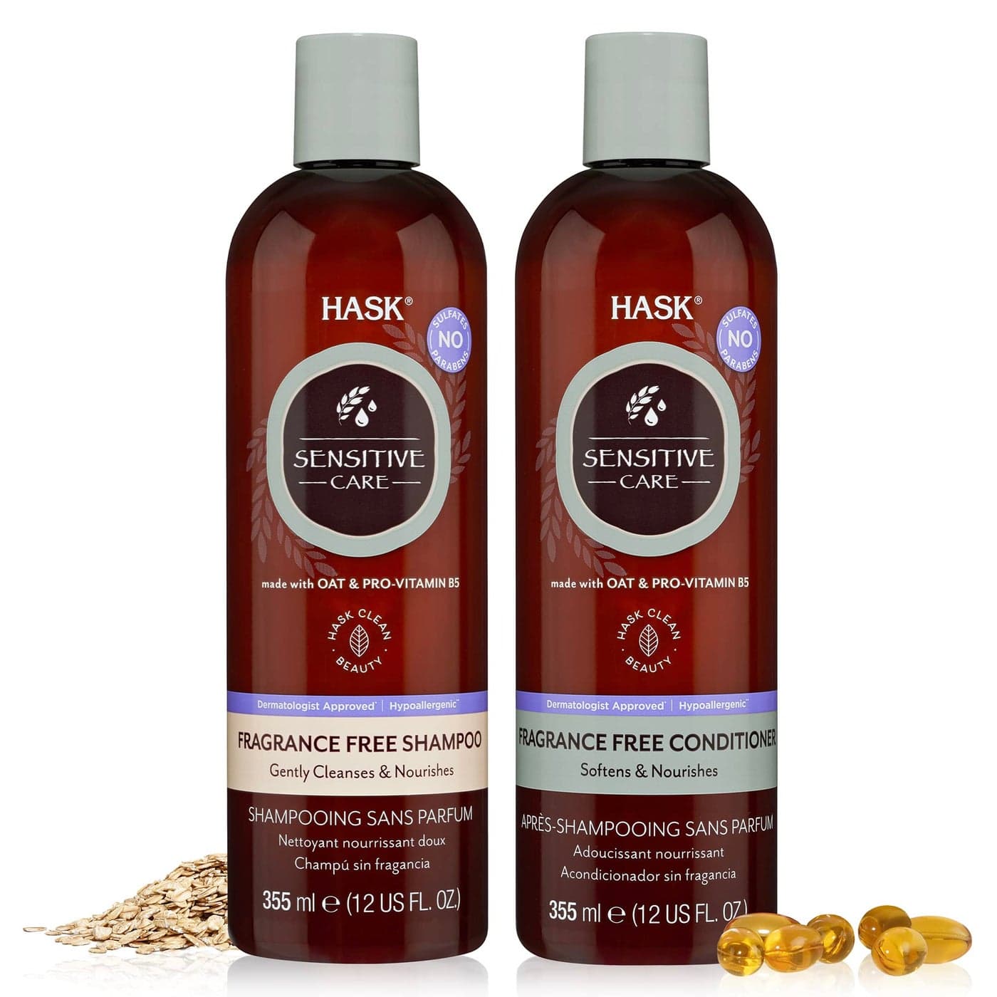 HASK SENSITIVE CARE Shampoo Conditioner Set Fragrance Paraben Free Vegan Color Safe Gluten Sulfate Free CrueltyFree