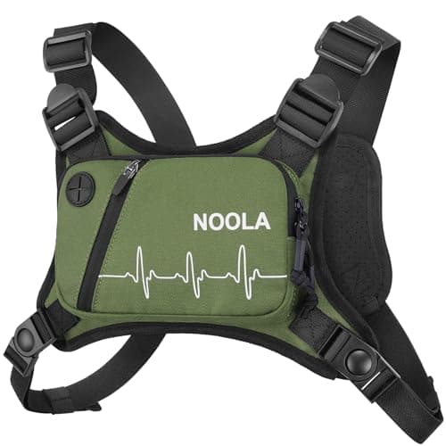 NOOLA Running Chest Pack Running Vest for Men Women with Reflective Back Lightweight Sport Chest Bag for Runners Cycling Biking EDC Pouch Phone Holder Carrier for Jogging Green