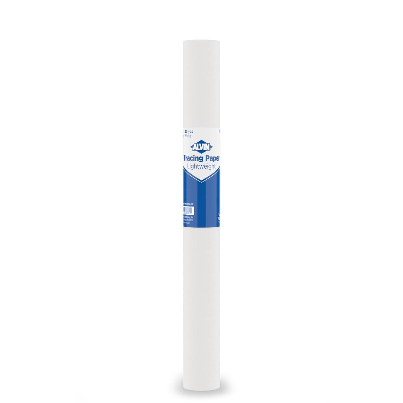 ALVIN 55WA Lightweight Tracing Paper Roll White Suitable with Ink Charcoal Felt Tip Pen for Sketching or Detailing 12 Inches 20 Yards 1inch Core