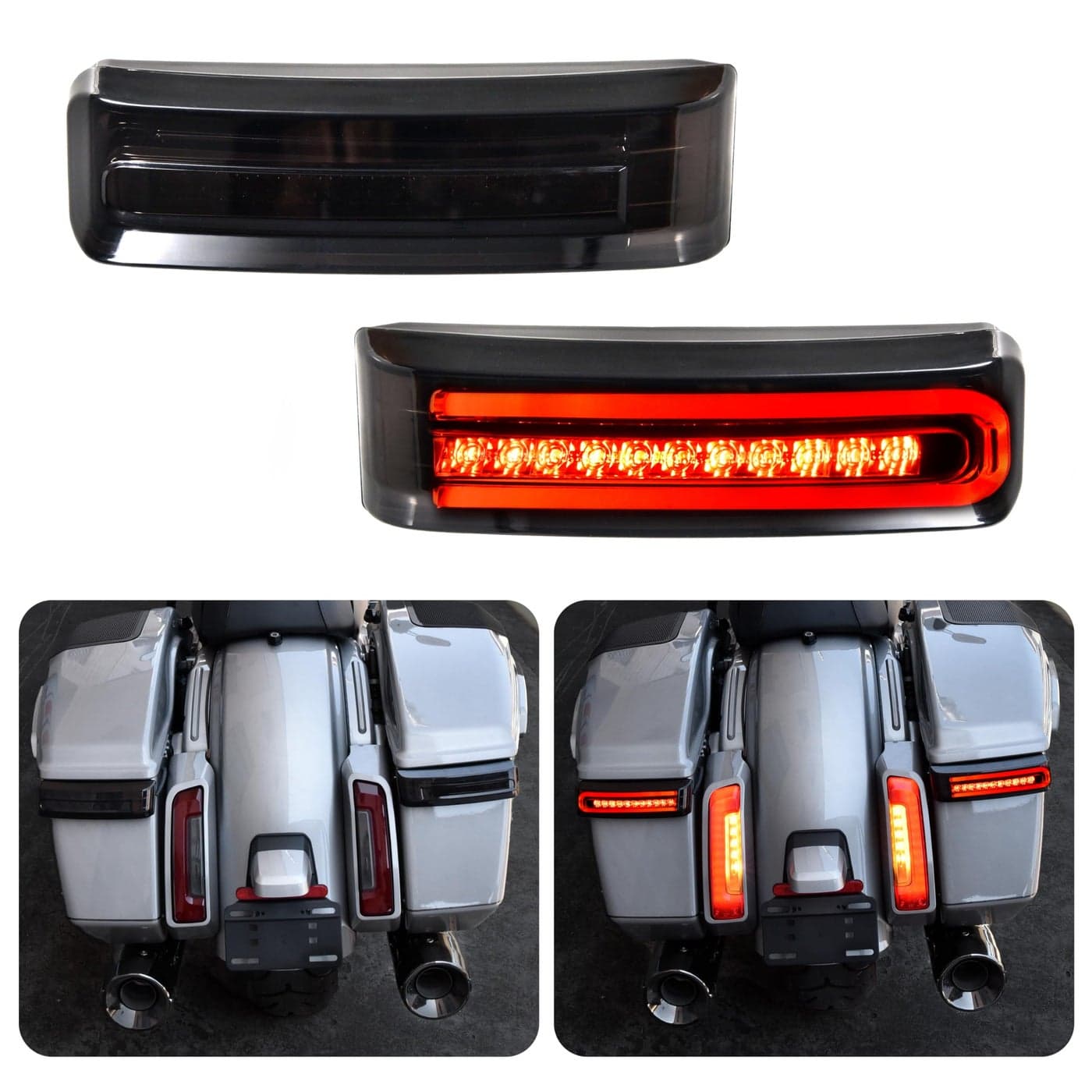 VEISUTOR LED Saddlebag Tail Light for CVO Road Street Glide 20232025 Side Luggage Run Brake Turn Signal Lamp LED Tail Light for Harley FLHX FLTRX FLTRXSTSE 20242025