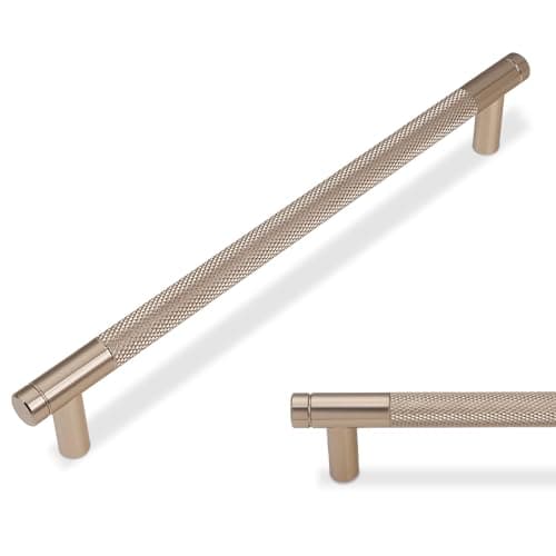 BUKOBYHE 10 Pack 7.5 Inch Champagne Bronze Kitchen Cabinet Handles Knurled Cabinet Pulls Drawer Pulls Cabinet Hardware